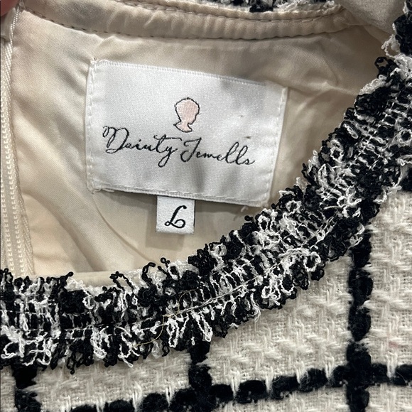 Dainty Jewells Dreaming Through the Windowpane Dress - Black and Cream - Picture 2 of 5